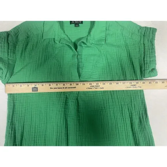 J Crew Women’s Short-Sleeve Gauze Popover Dress Sz LP Beach Resort Cruise Vacay - Picture 8 of 13